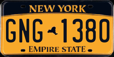 NY license plate GNG1380