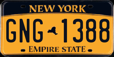 NY license plate GNG1388