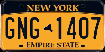 NY license plate GNG1407