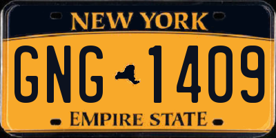 NY license plate GNG1409