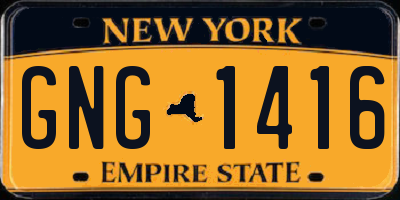 NY license plate GNG1416