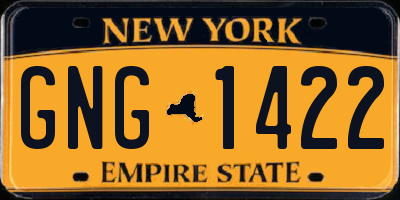 NY license plate GNG1422