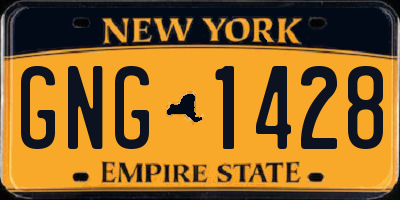NY license plate GNG1428