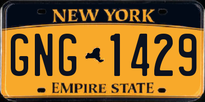 NY license plate GNG1429