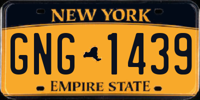 NY license plate GNG1439