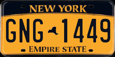 NY license plate GNG1449