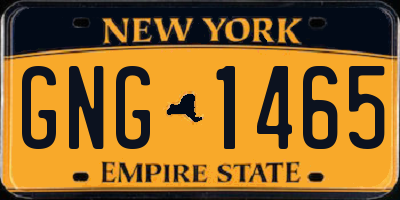 NY license plate GNG1465
