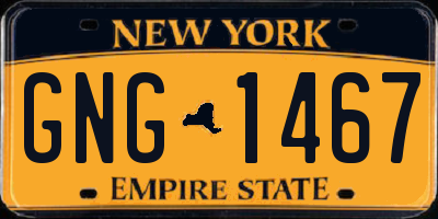 NY license plate GNG1467