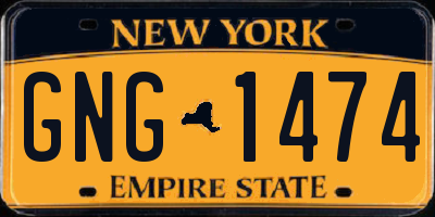 NY license plate GNG1474