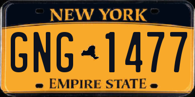 NY license plate GNG1477