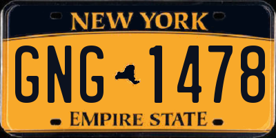 NY license plate GNG1478