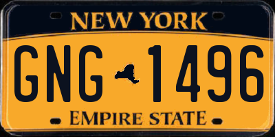 NY license plate GNG1496