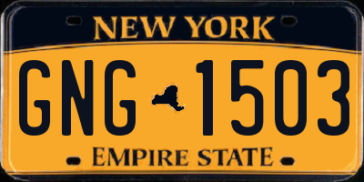 NY license plate GNG1503