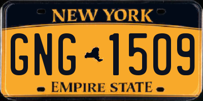 NY license plate GNG1509