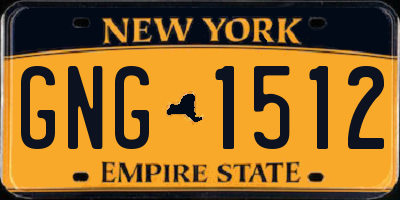 NY license plate GNG1512