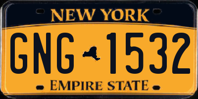 NY license plate GNG1532