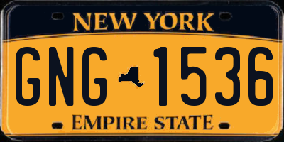 NY license plate GNG1536
