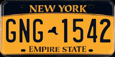 NY license plate GNG1542