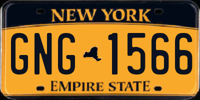 NY license plate GNG1566