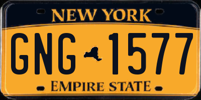NY license plate GNG1577