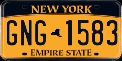NY license plate GNG1583