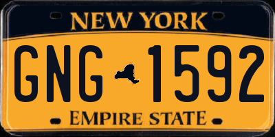 NY license plate GNG1592