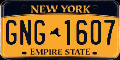 NY license plate GNG1607