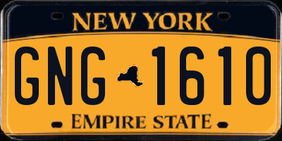 NY license plate GNG1610