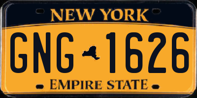 NY license plate GNG1626