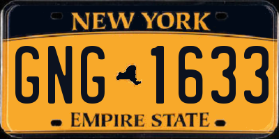 NY license plate GNG1633