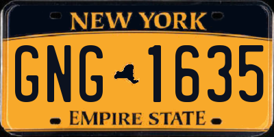 NY license plate GNG1635