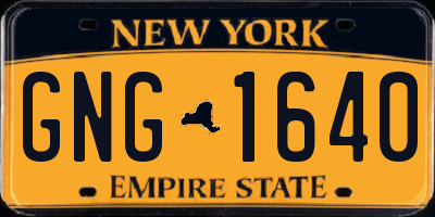 NY license plate GNG1640