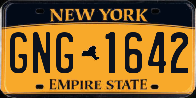 NY license plate GNG1642
