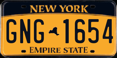 NY license plate GNG1654
