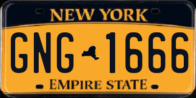 NY license plate GNG1666