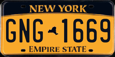 NY license plate GNG1669