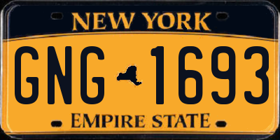 NY license plate GNG1693