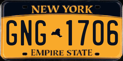 NY license plate GNG1706
