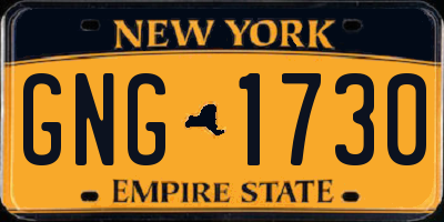 NY license plate GNG1730