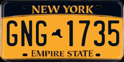 NY license plate GNG1735