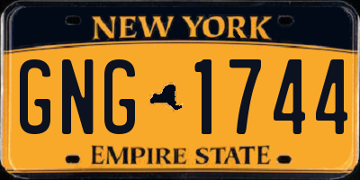 NY license plate GNG1744