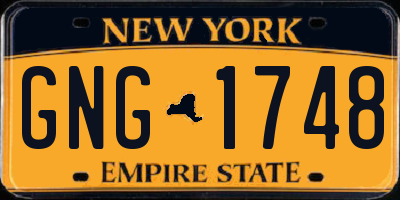 NY license plate GNG1748
