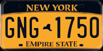 NY license plate GNG1750