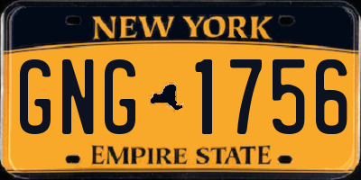 NY license plate GNG1756