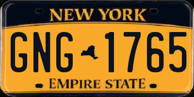 NY license plate GNG1765