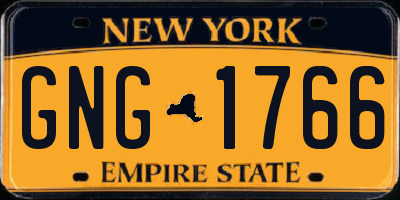 NY license plate GNG1766