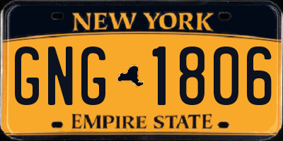 NY license plate GNG1806
