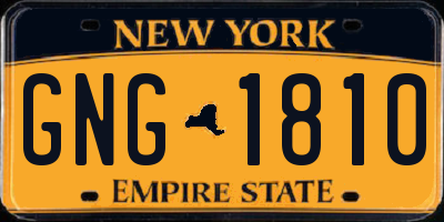 NY license plate GNG1810