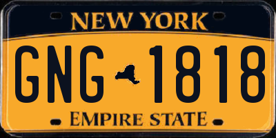 NY license plate GNG1818
