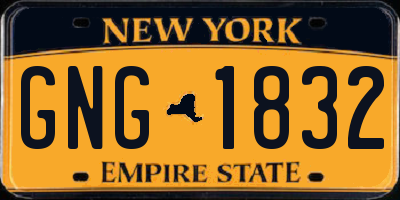 NY license plate GNG1832